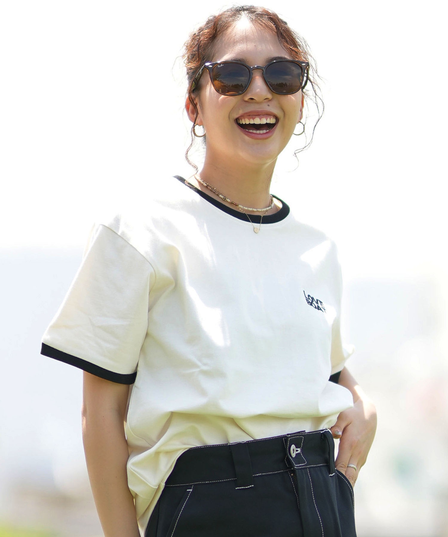 LOVE BOAT ラブボート リンガーTシャツ レディース 半袖 Tシャツ LOVE BOAT ラブボート リンガーTシャツ レディース 半袖 Tシャツ