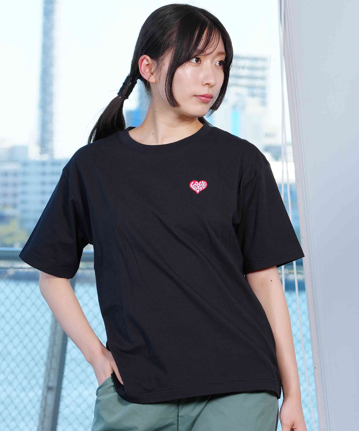 LOVE BOAT ラブボート レディース 半袖 Tシャツ 発泡プリント バック