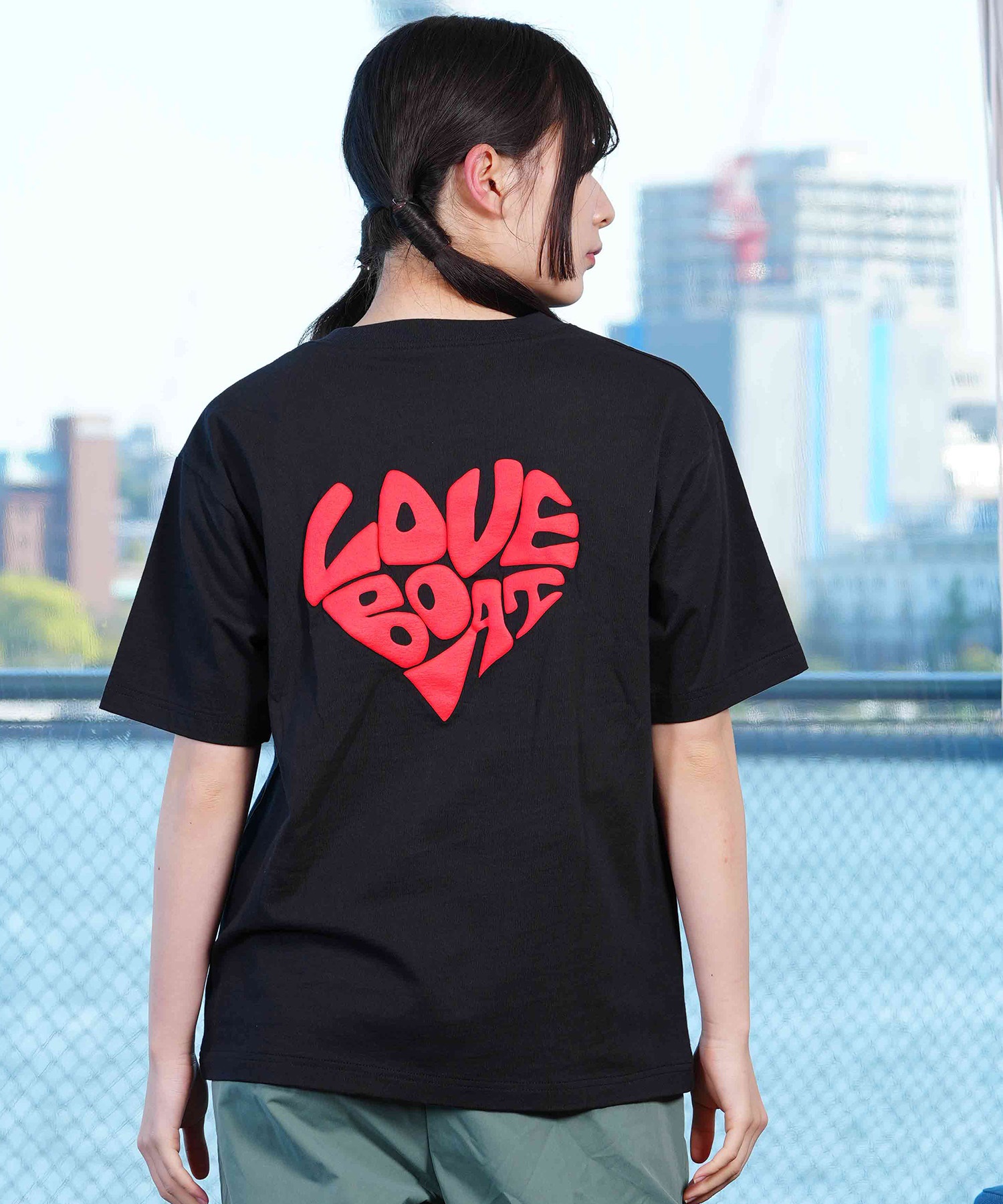 LOVE BOAT ラブボート レディース 半袖 Tシャツ 発泡プリント