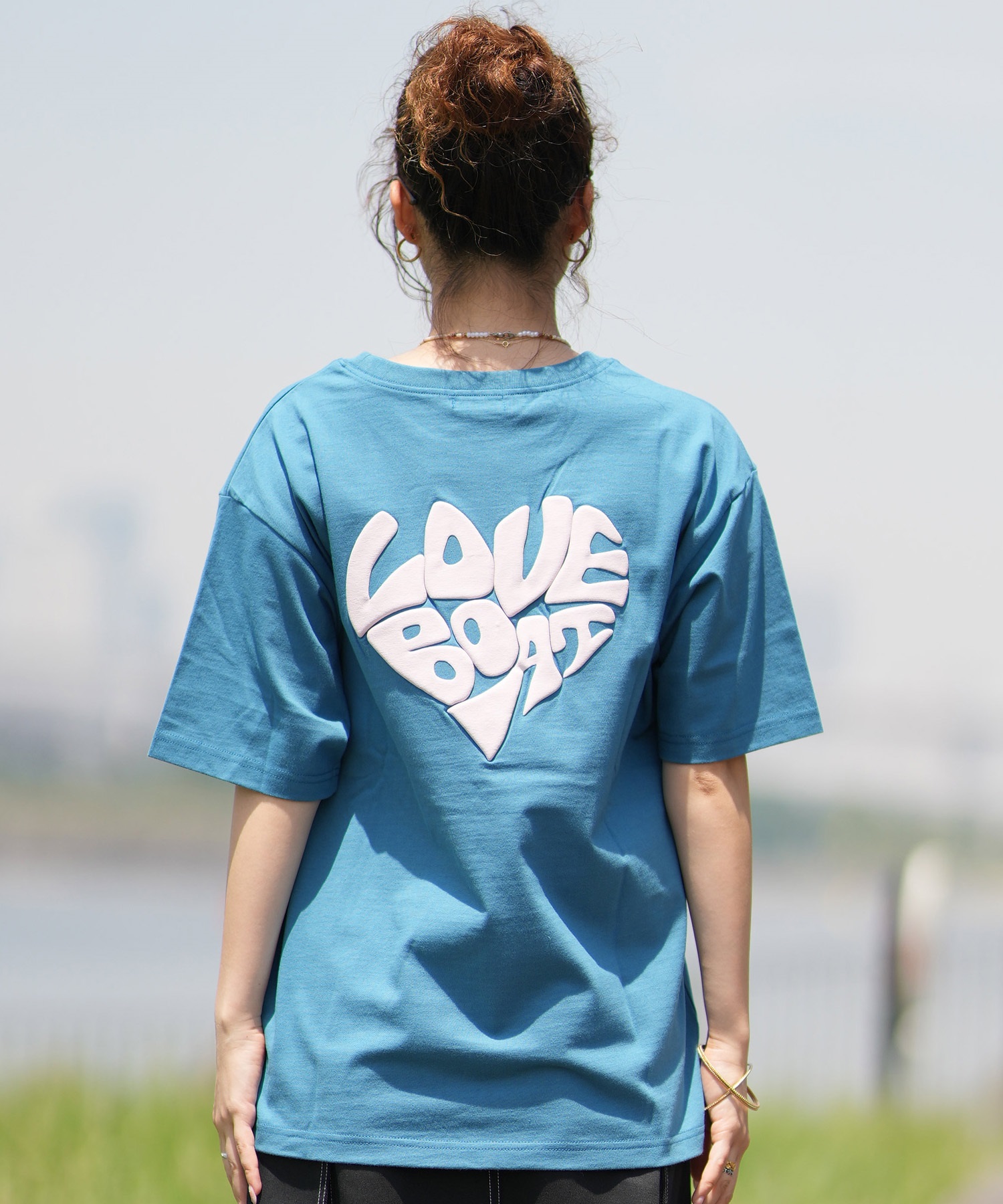 LOVE BOAT ラブボート 半袖 Tシャツ レディース ハローキティ バックプリント ロゴ LBKTSWIMT LBKT-ST02 LOVE BOAT ラブボート 半袖 Tシャツ レディース ハローキティ