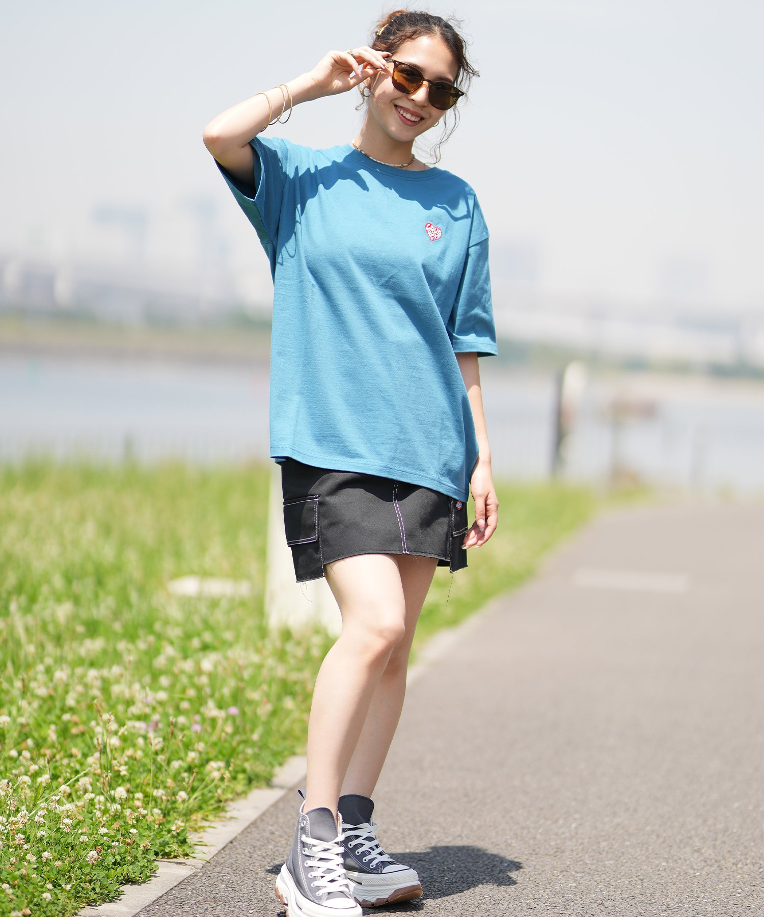 LOVE BOAT ラブボート レディース 半袖 Tシャツ 発泡プリント バック