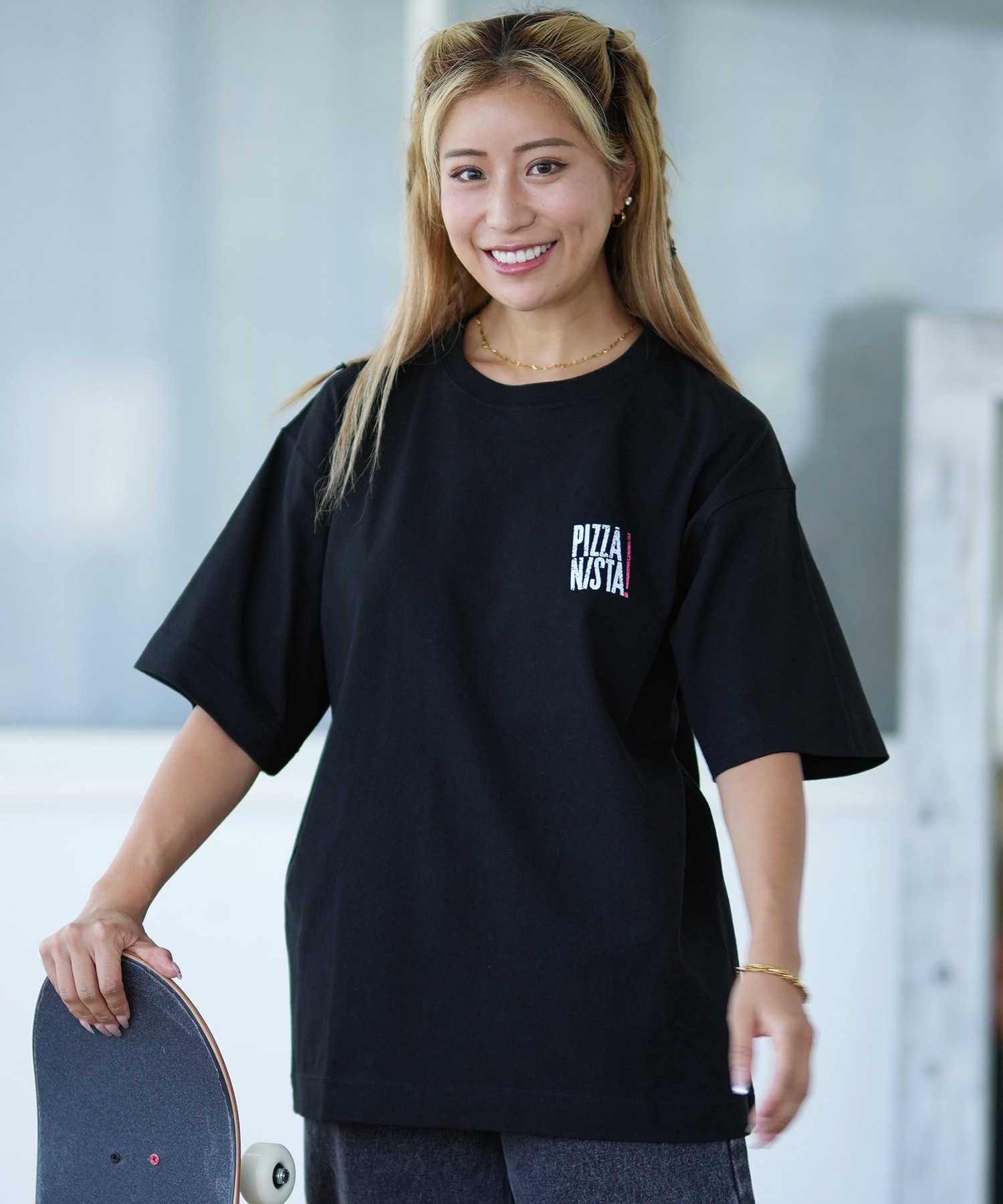 PIZZANISTA ピッザニスタ 半袖 Tシャツ レディース バックプリント 