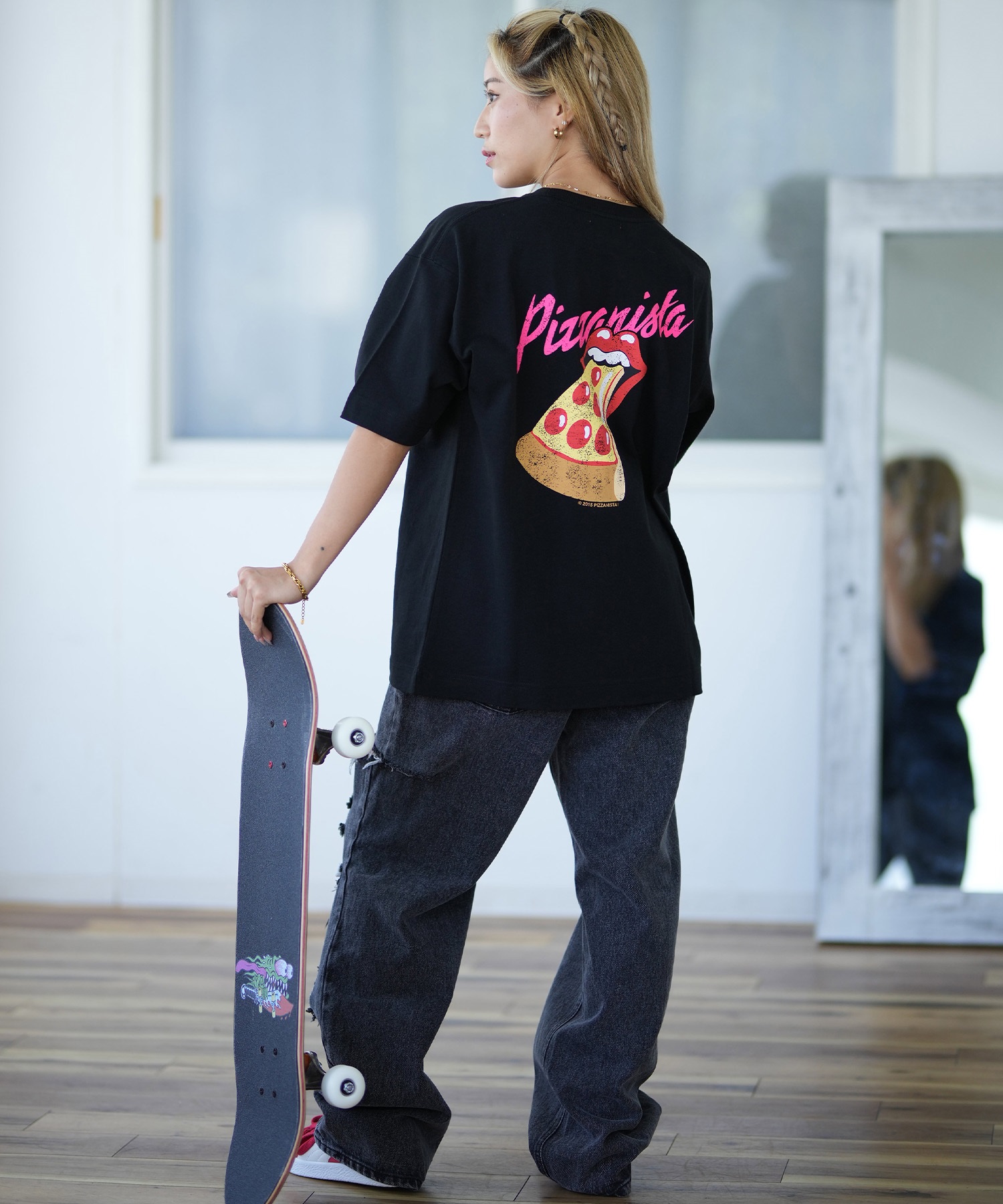 PIZZANISTA ピッザニスタ 半袖 Tシャツ レディース バックプリント