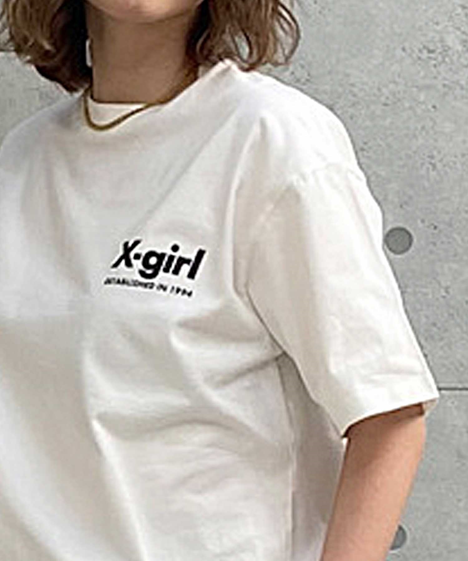 X-girl/エックスガール CAMO TRIPLE LOGO SS TEE 105242011037 レディース Tシャツ ムラサキスポーツ限定(WHITE-M)