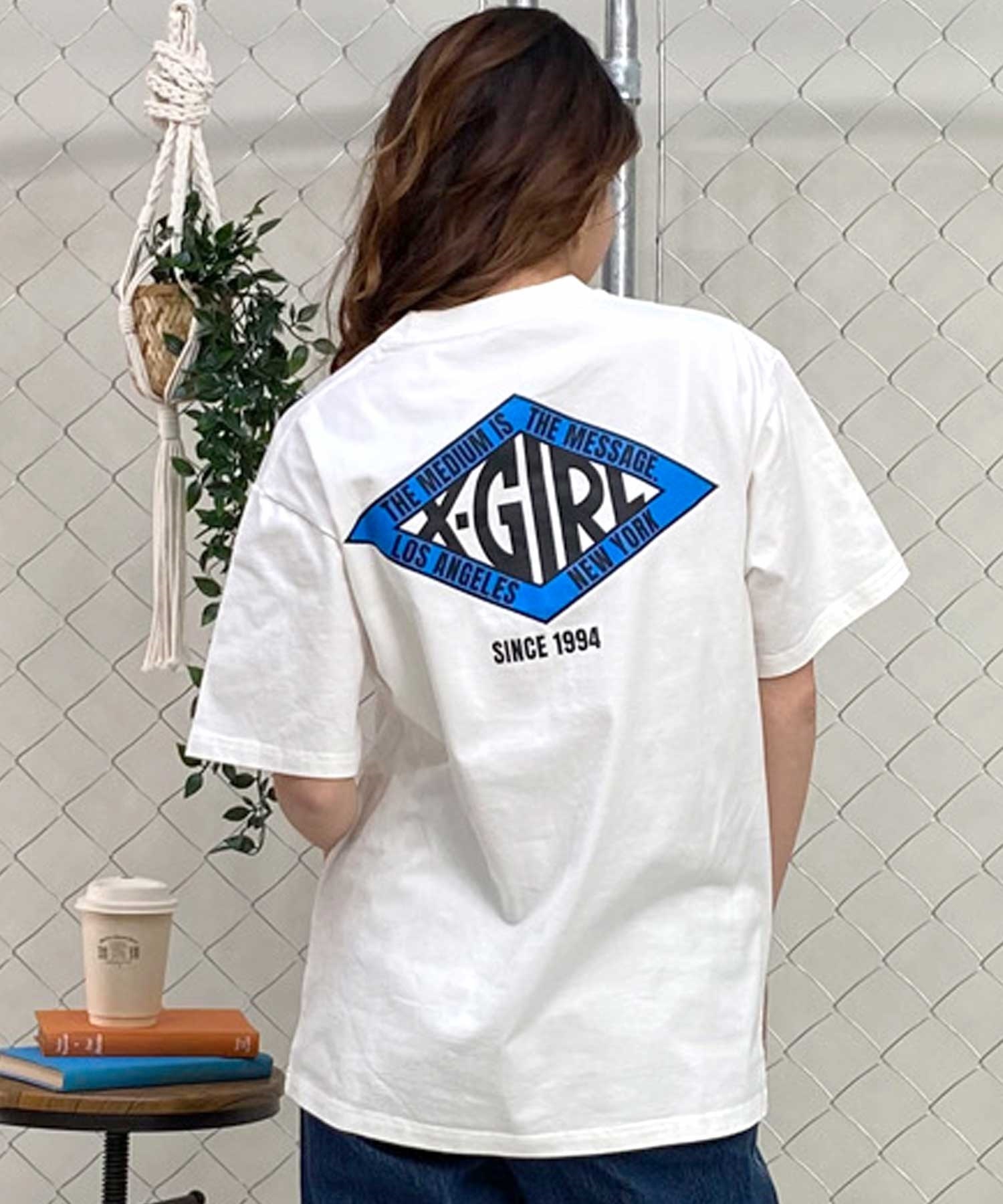 【マトメガイ対象】X-girl/エックスガール DIAMOND LOGO SS TEE 105242011038 レディース  Tシャツ ムラサキスポーツ限定(BLUE-M)