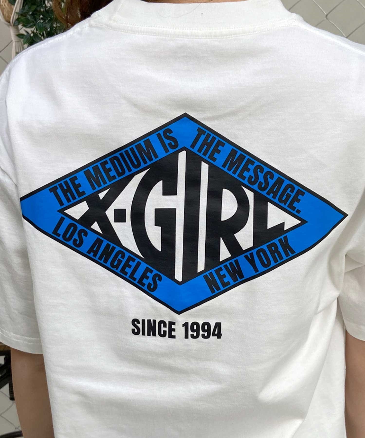 【マトメガイ対象】X-girl/エックスガール DIAMOND LOGO SS TEE 105242011038 レディース  Tシャツ ムラサキスポーツ限定(BLUE-M)