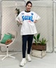 X-girl/エックスガール GAME SHIRT SS BIG TEE 105242011040 レディース  Tシャツ ムラサキスポーツ限定(WHITE-S)