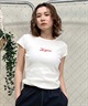 X-girl/エックスガール SMALL LOGO SS BABY TEE 105242011041 レディース  Tシャツ ムラサキスポーツ限定(BLACK-S)