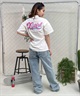 X-girl/エックスガール LETTERING LOGO SS TEE 105242011042 レディース Tシャツ ムラサキスポーツ限定(WHITE-M)