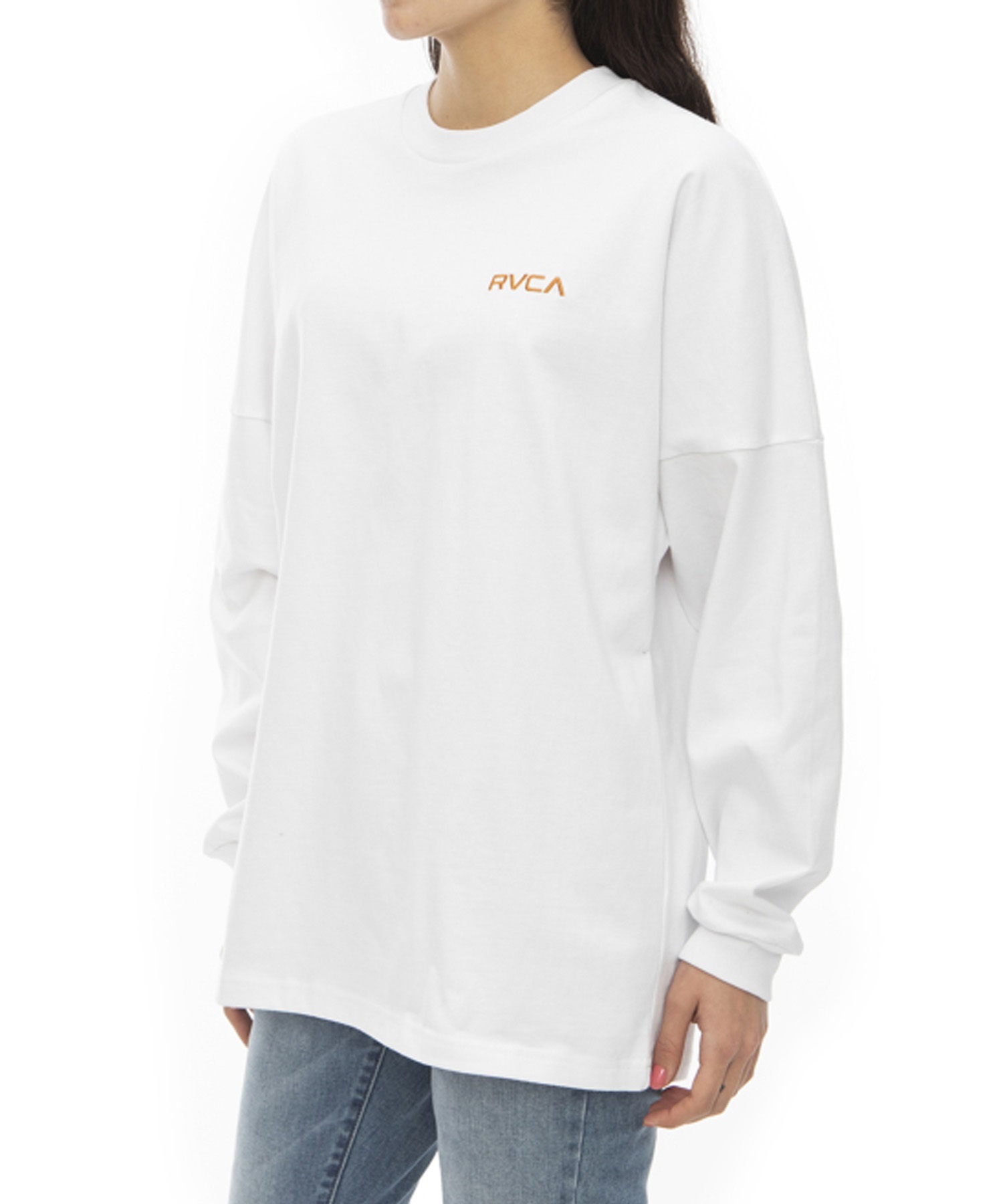 RVCA ルーカ BANDANA LS TEE レディース 長袖 Tシャツ ロンT バックプリント ペイズリー柄 バンダナ柄 BD043-055(WHT-S)