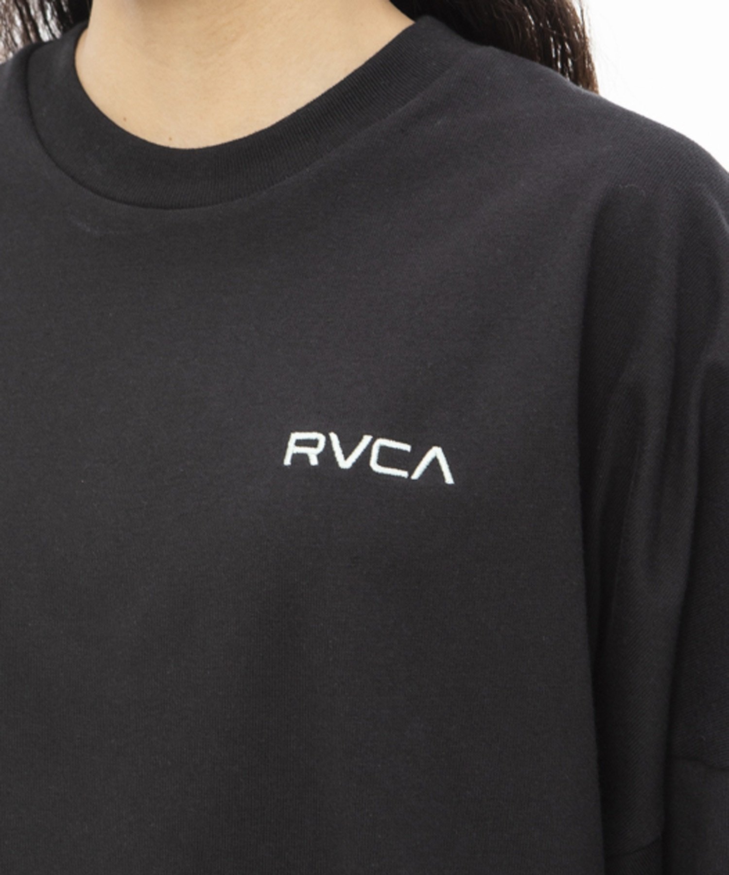 RVCA ルーカ BANDANA LS TEE レディース 長袖 Tシャツ ロンT バックプリント ペイズリー柄 バンダナ柄 BD043-055(BLK-S)