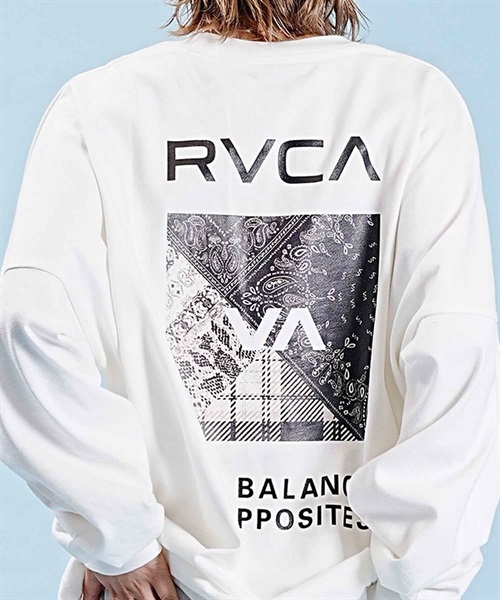 RVCA/ルーカ BANDANA BOX LOGO ロンＴ バックプリント BD044-066(WHT-S)