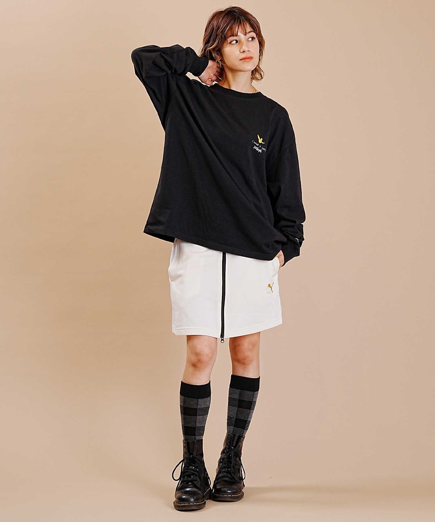 セール】大人の美シルエット。シャーリング長袖Tシャツ（Tシャツ