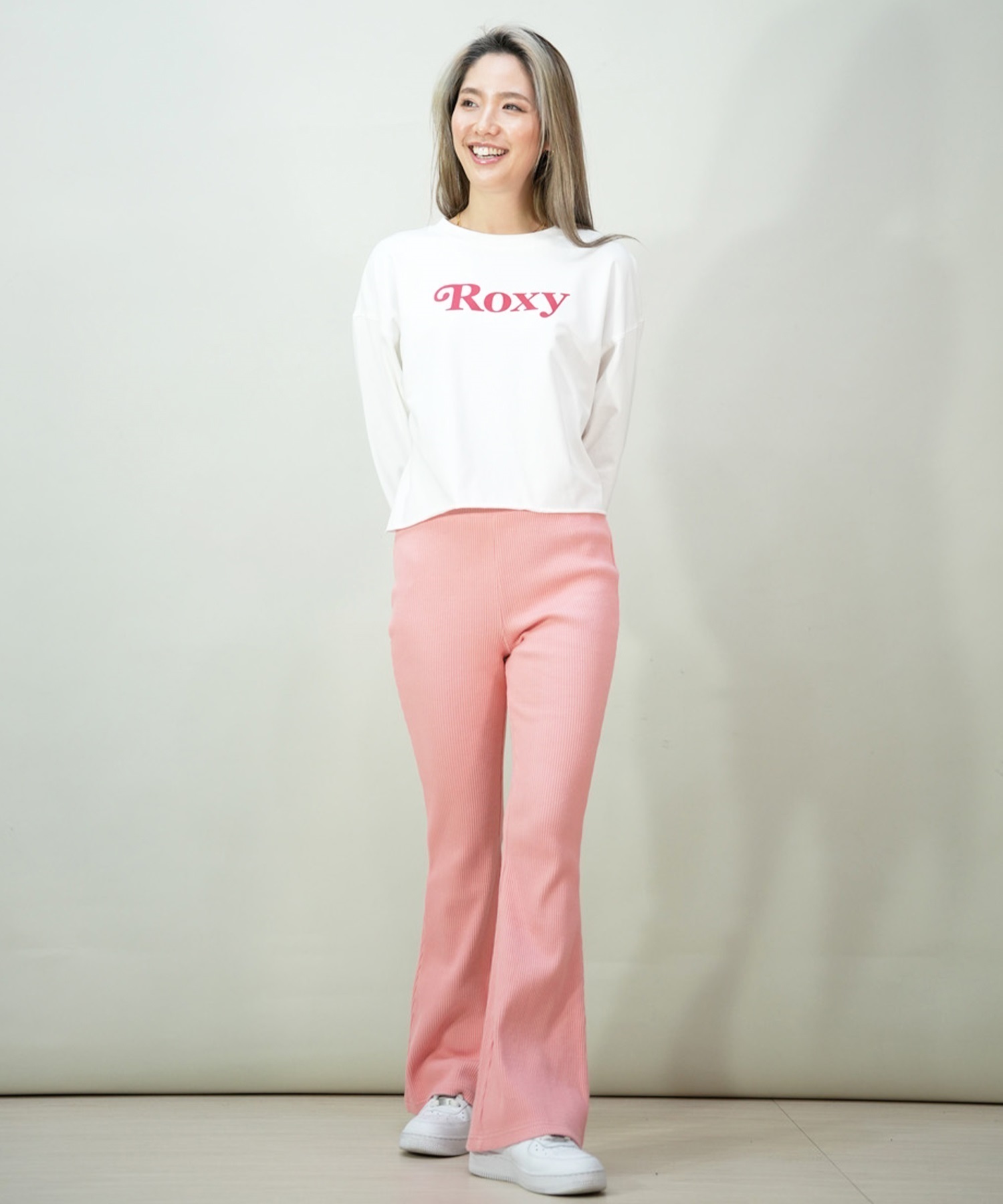 ROXY ロキシー レディース 長袖 Tシャツ ロンT クルーネック ショート丈 RLT241630T(YEL-M)