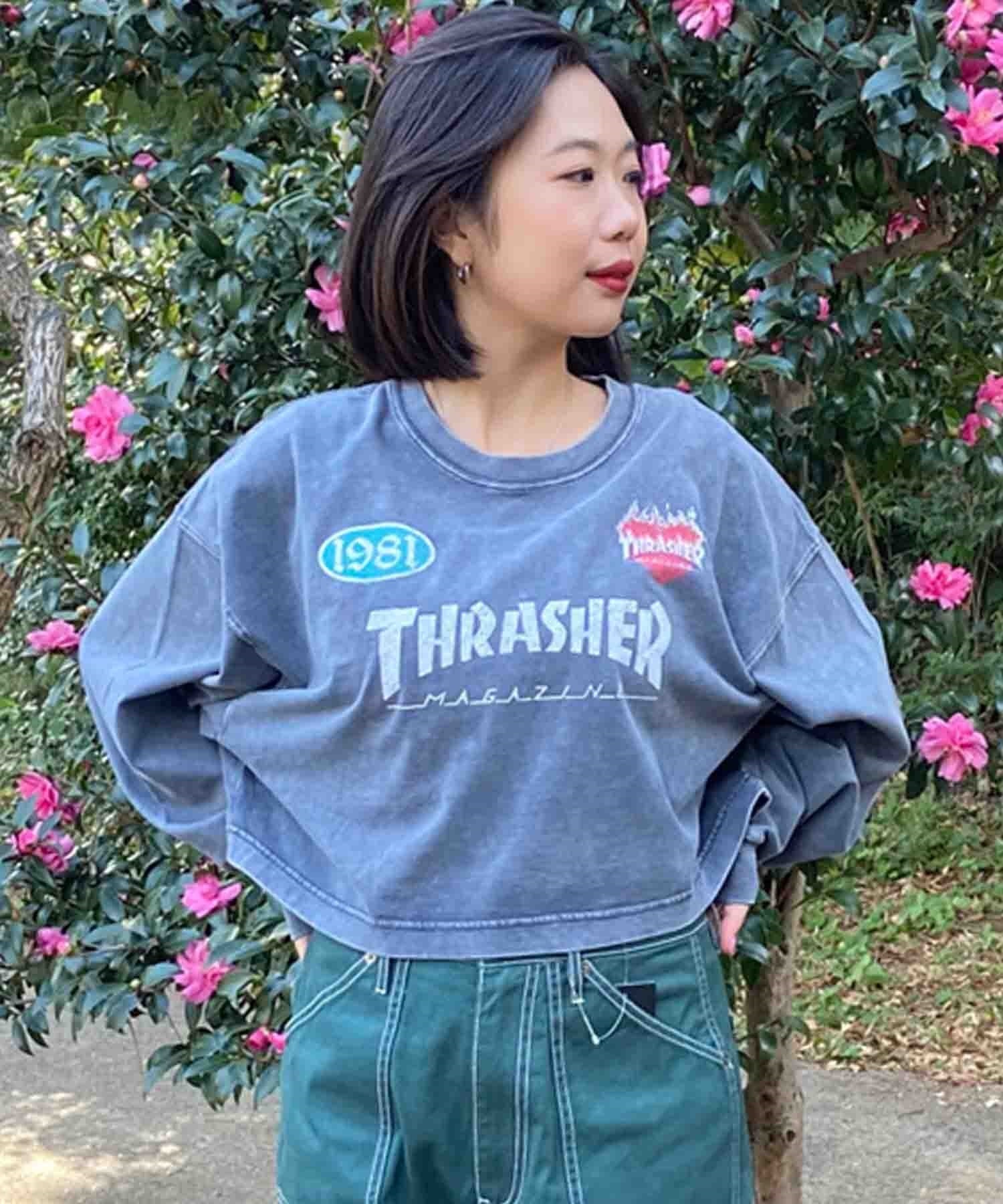 THRASHER/スラッシャー スノーボードウェア レディース THRASHER スラッシャー ジップアップパーカー レディース ロゴ