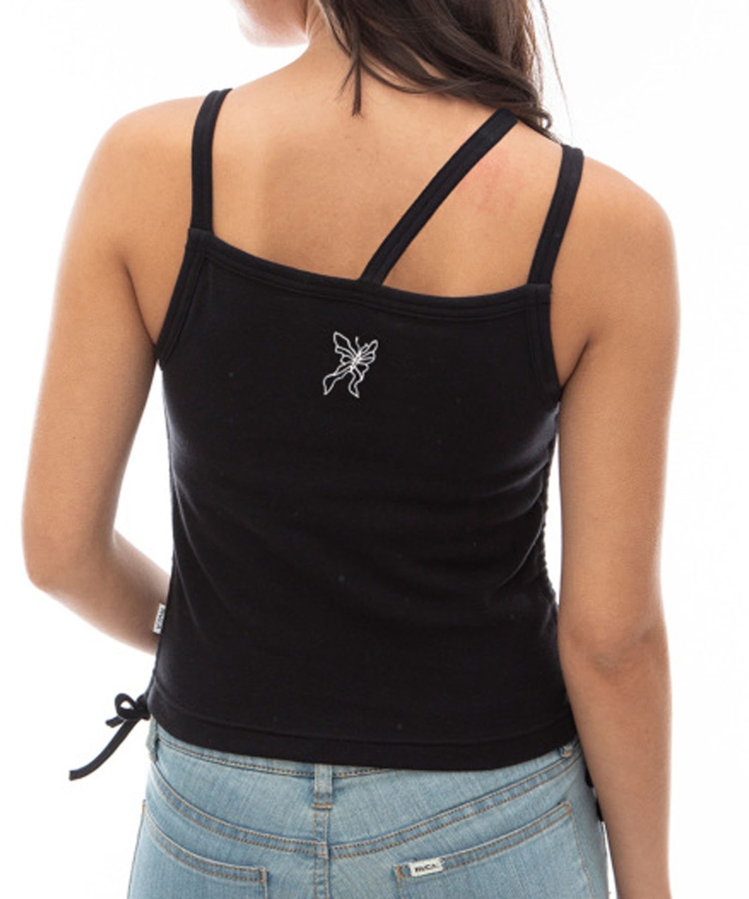 【クーポン対象】RVCA ルーカ BUTTERFLY TANK TOP バタフライ タンクトップ レディース キャミソール ショート丈 BE04C-373(WHT-S)