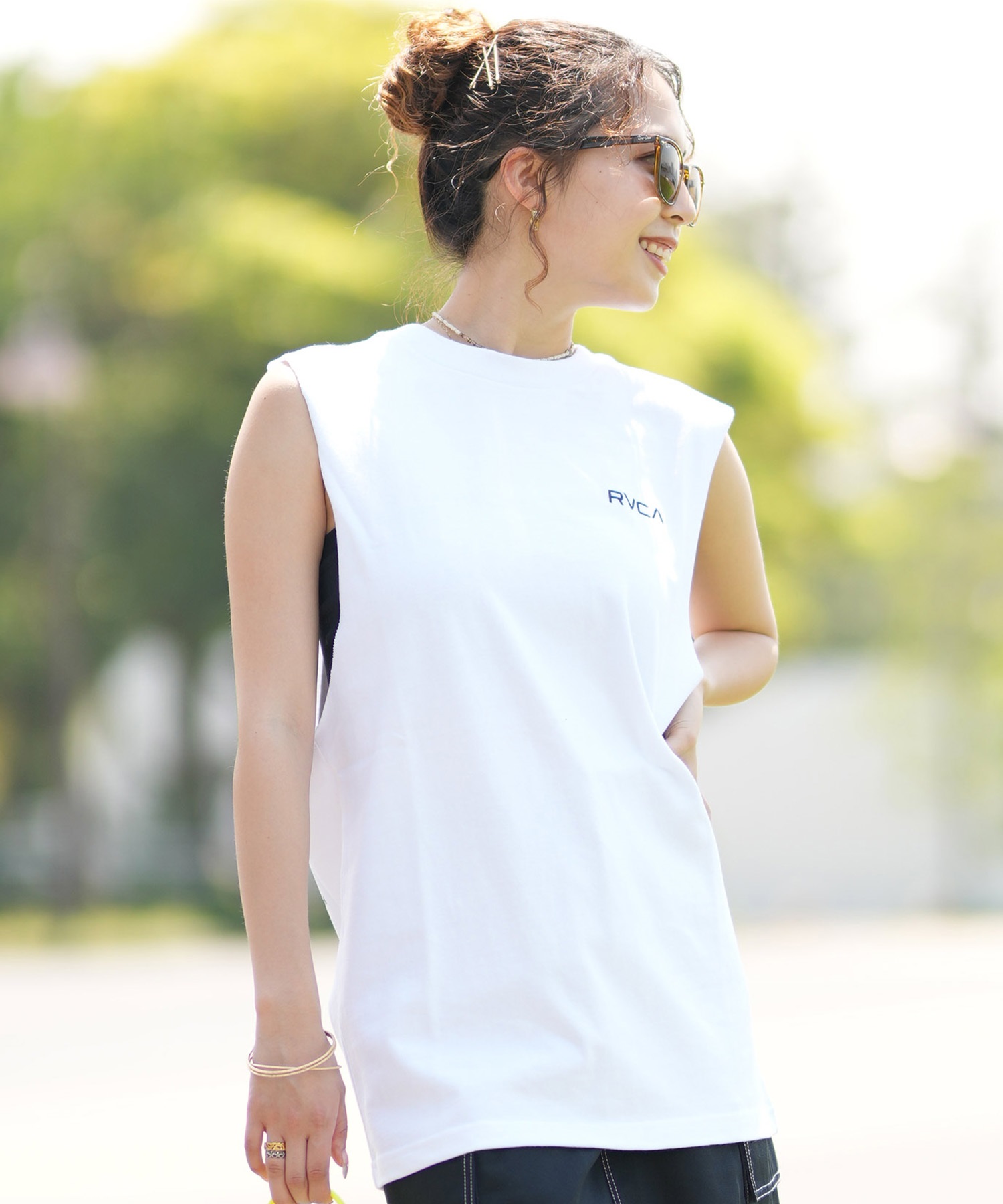 RVCA ルーカ タンクトップ レディース バックプリント FLOWER