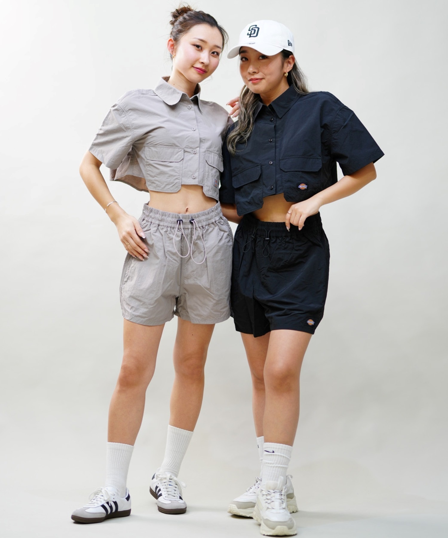 Dickies ディッキーズ レディース ナイロン ショート丈 半袖 ワークシャツ セットアップ対応 80488500 ムラサキスポーツ限定(80BK-M)