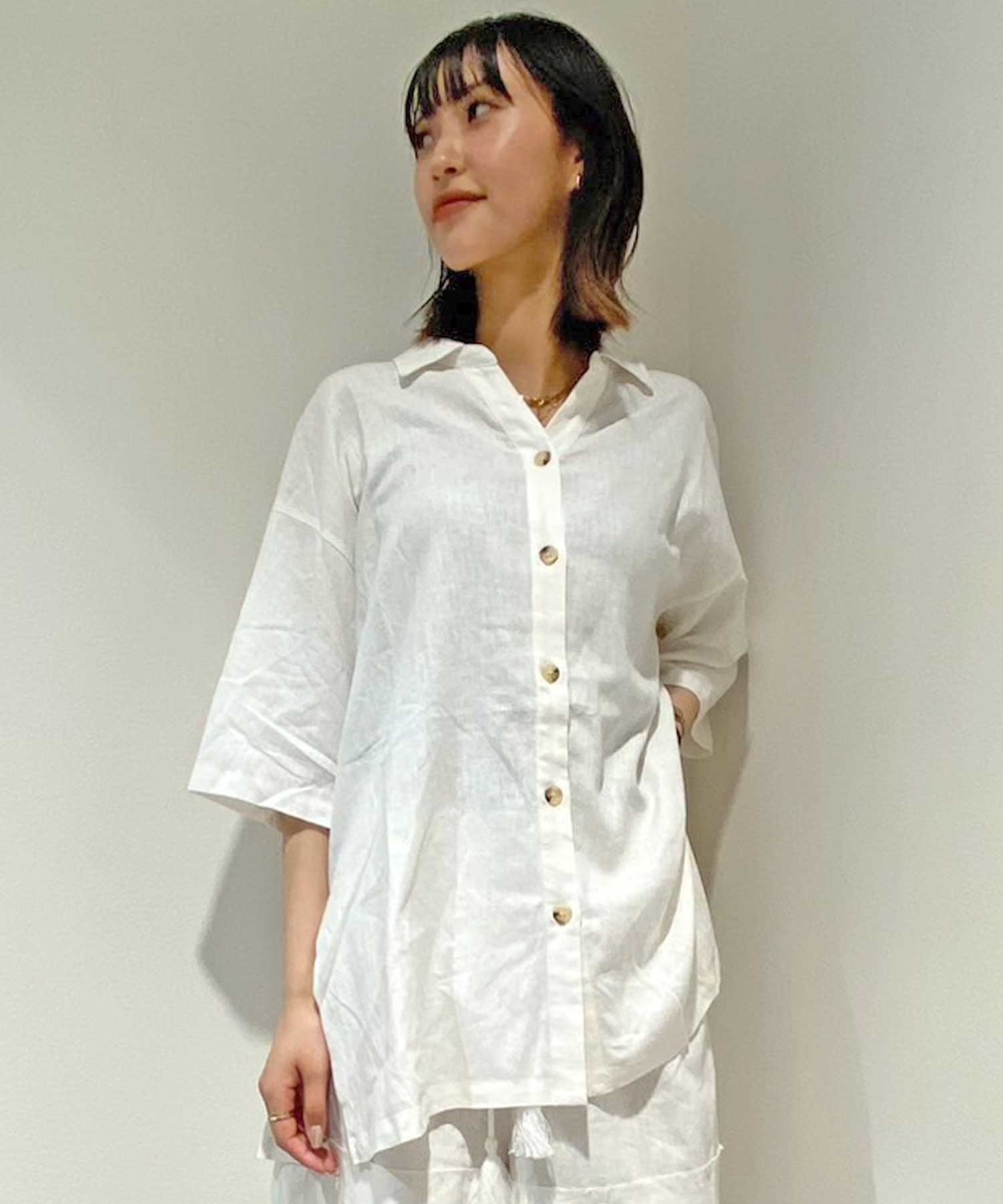 RIKKA FEMME リッカファム レディース 半袖 シャツ MUJI RF24SS14(WHT-FREE)