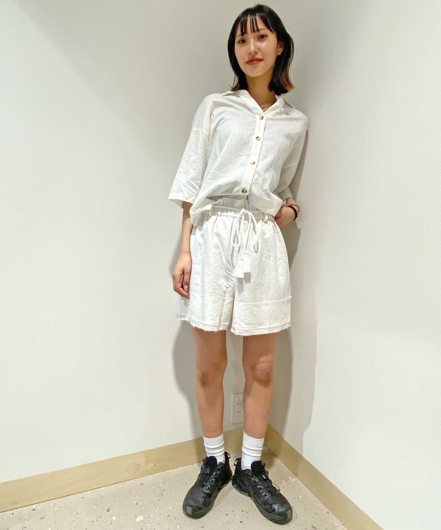 RIKKA FEMME リッカファム レディース 半袖 シャツ MUJI RF24SS14(NAV-FREE)