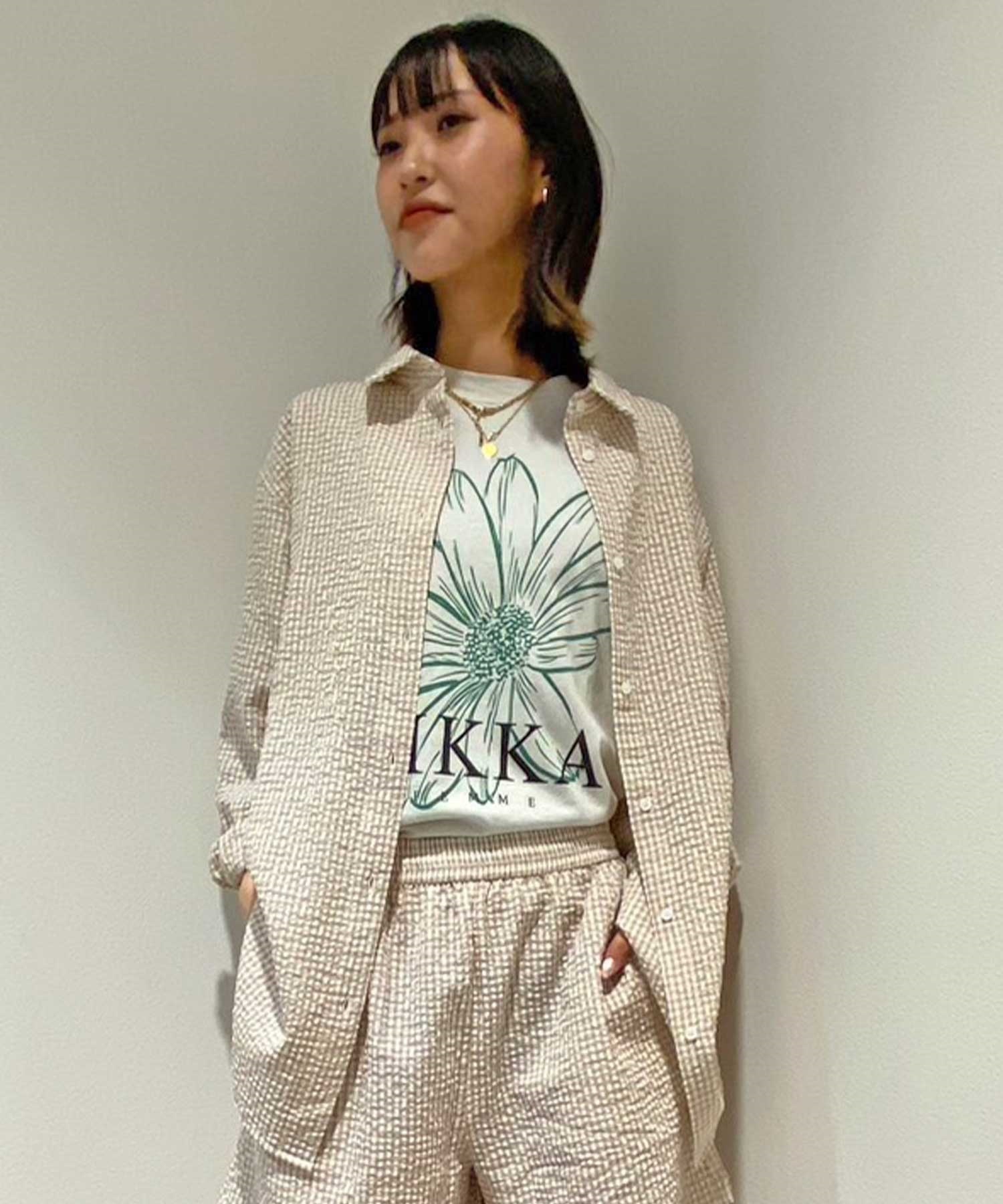 RIKKA FEMME リッカファム レディース 半袖 シャツ カジュアル DESI RF24SS16(BEG-FREE)