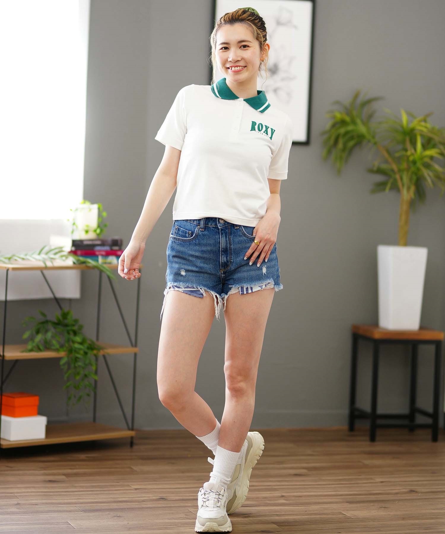 ROXY ロキシー レディース 半袖 ポロシャツ ショート丈 ボタン