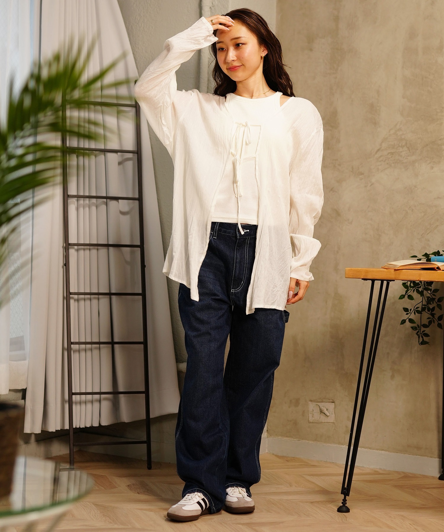 RIKKA FEMME リッカファム レディース シャツ 長袖 薄手 羽織り