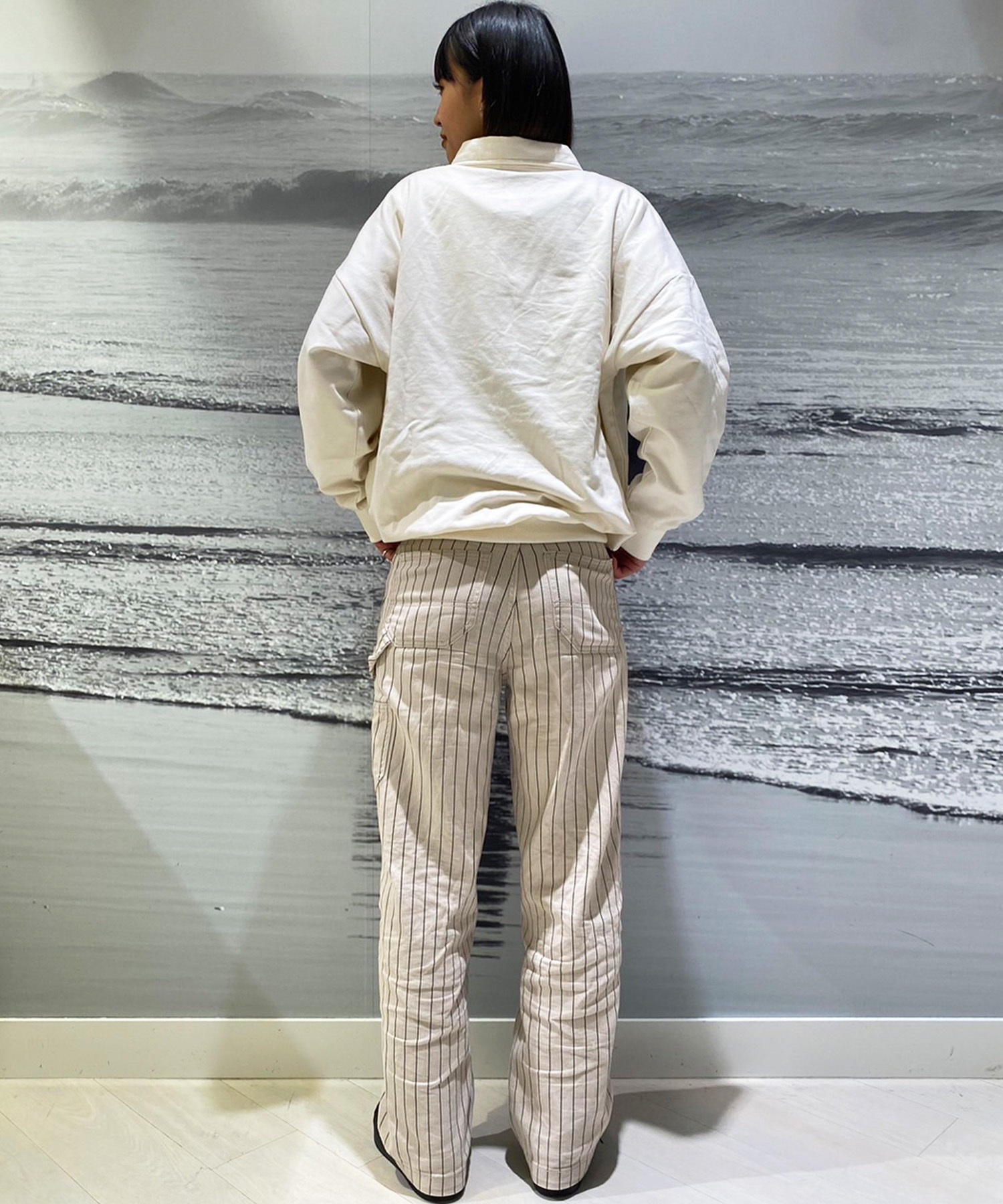 ROXY ロキシー レディース 長袖 ポロシャツ オーバーサイズ RPO241033M(OWT-M)