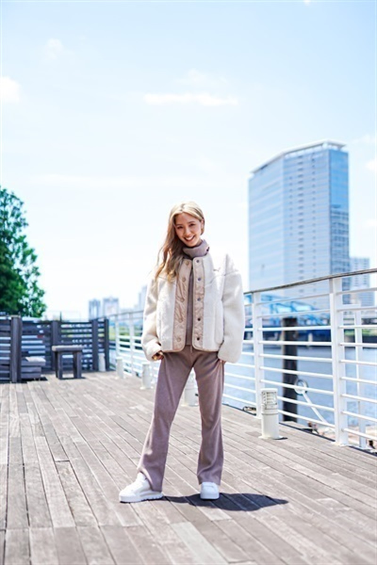 BILLABONG/ビラボン リブニット フレアパンツ イージーフレア