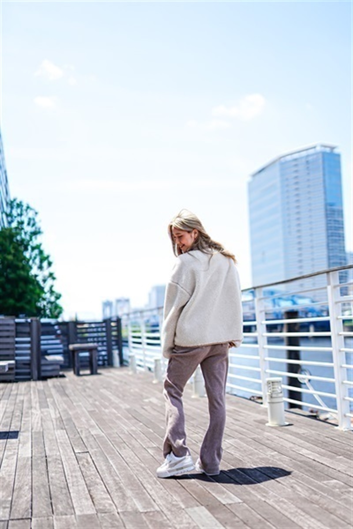BILLABONG/ビラボン リブニット フレアパンツ イージーフレア