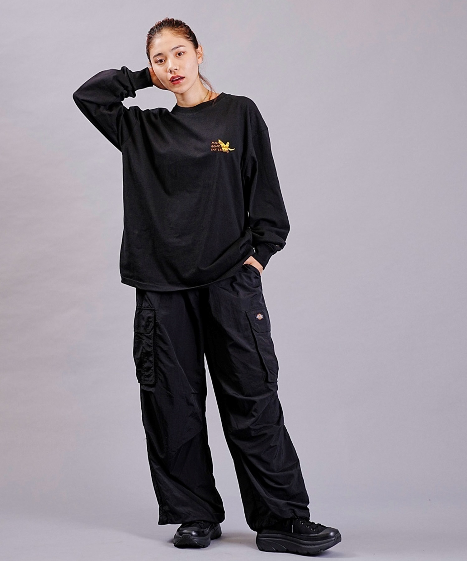 Dickies/ディッキーズ レディース イージーカーゴパンツ パラシュートパンツ ナイロンパンツ 80232800 ムラサキスポーツ別注(74BG-M)