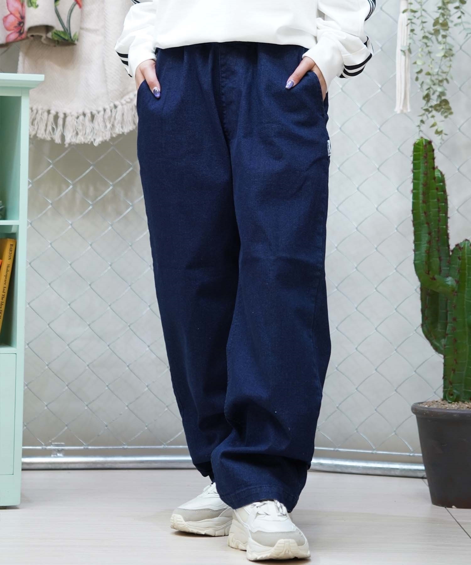 ELEMENT エレメント レディース ストレートデニム イージーデニム ワイドパンツ BE023-711(BDM-M)