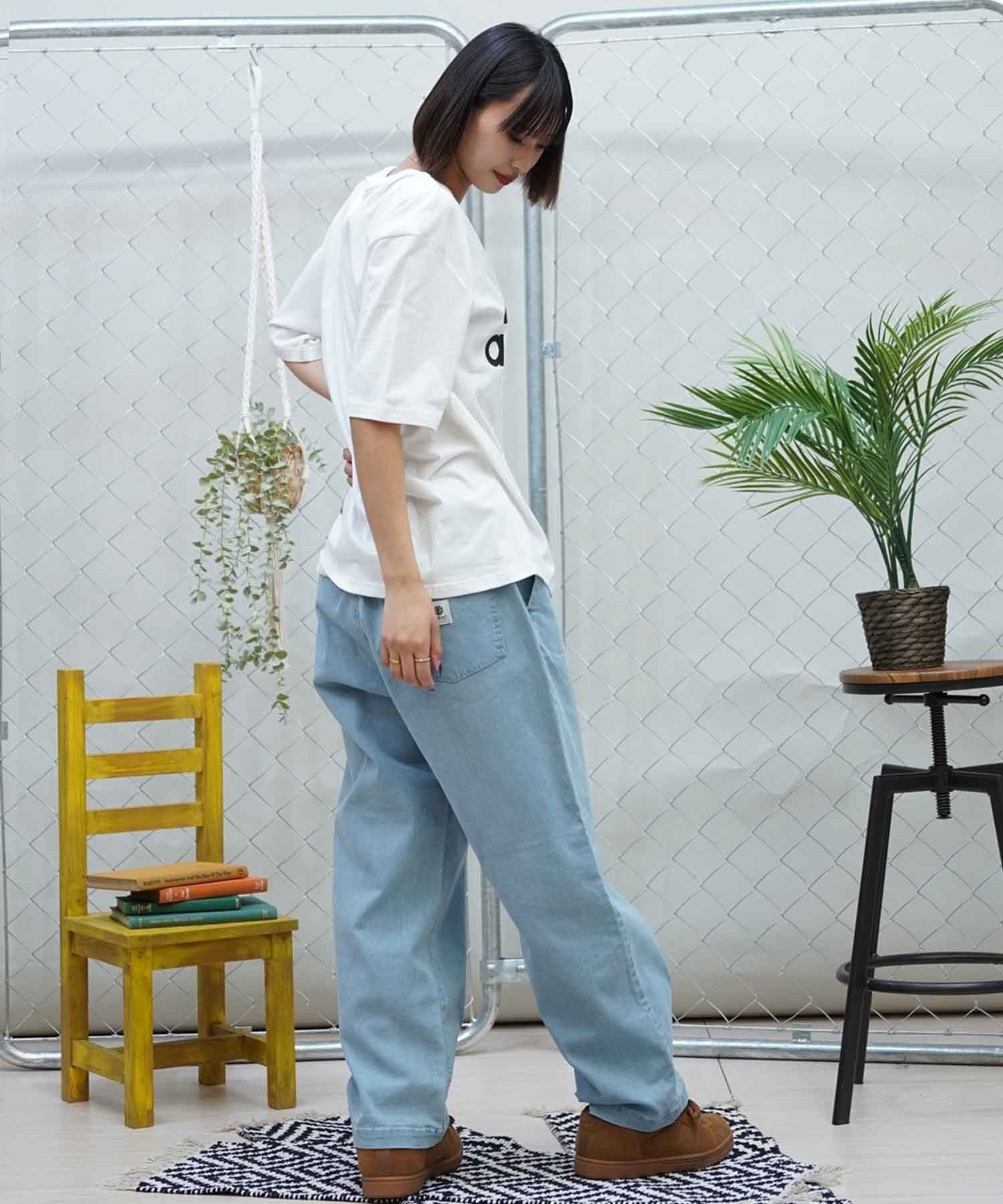 ELEMENT エレメント レディース ストレートデニム イージーデニム ワイドパンツ BE023-711(BDM-M)