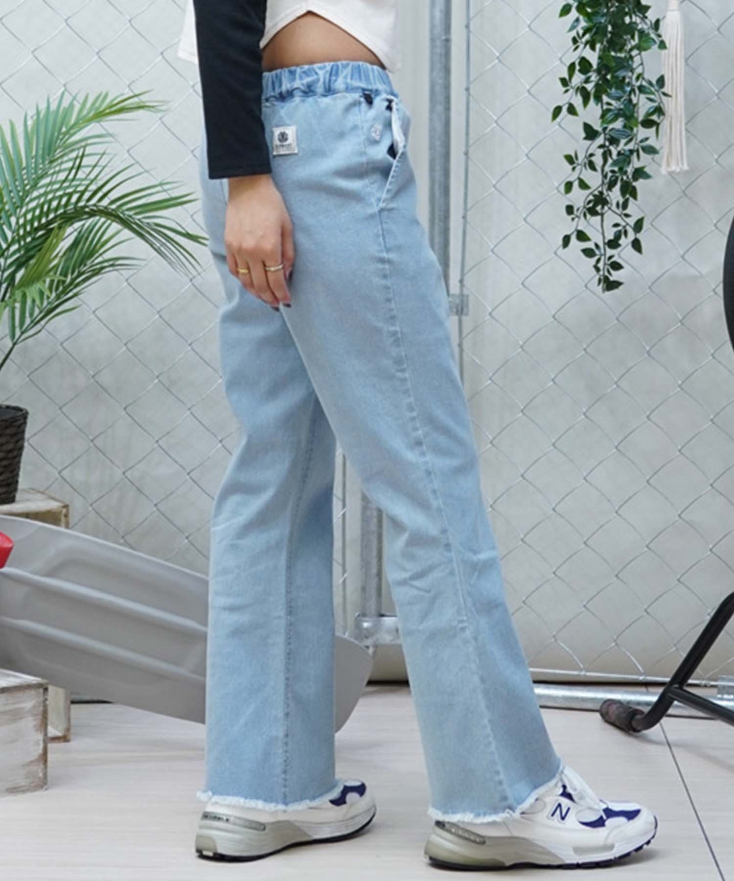 ELEMENT エレメント レディース フレアパンツ デニム カットオフ
