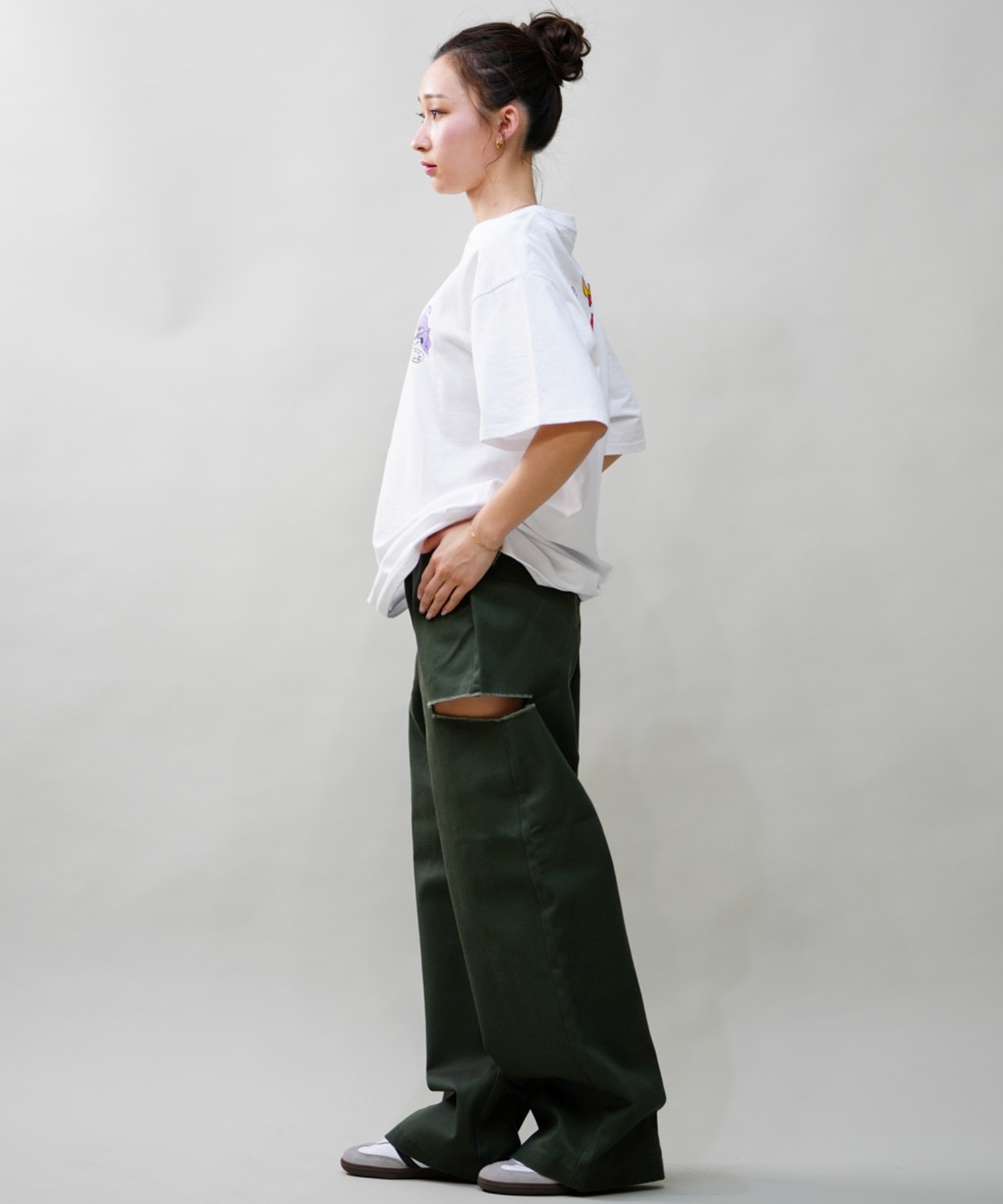 Dickies ディッキーズ レディース サイドカット チノパンツ ワークパンツ 80488300 ムラサキスポーツ限定(74BE-M)