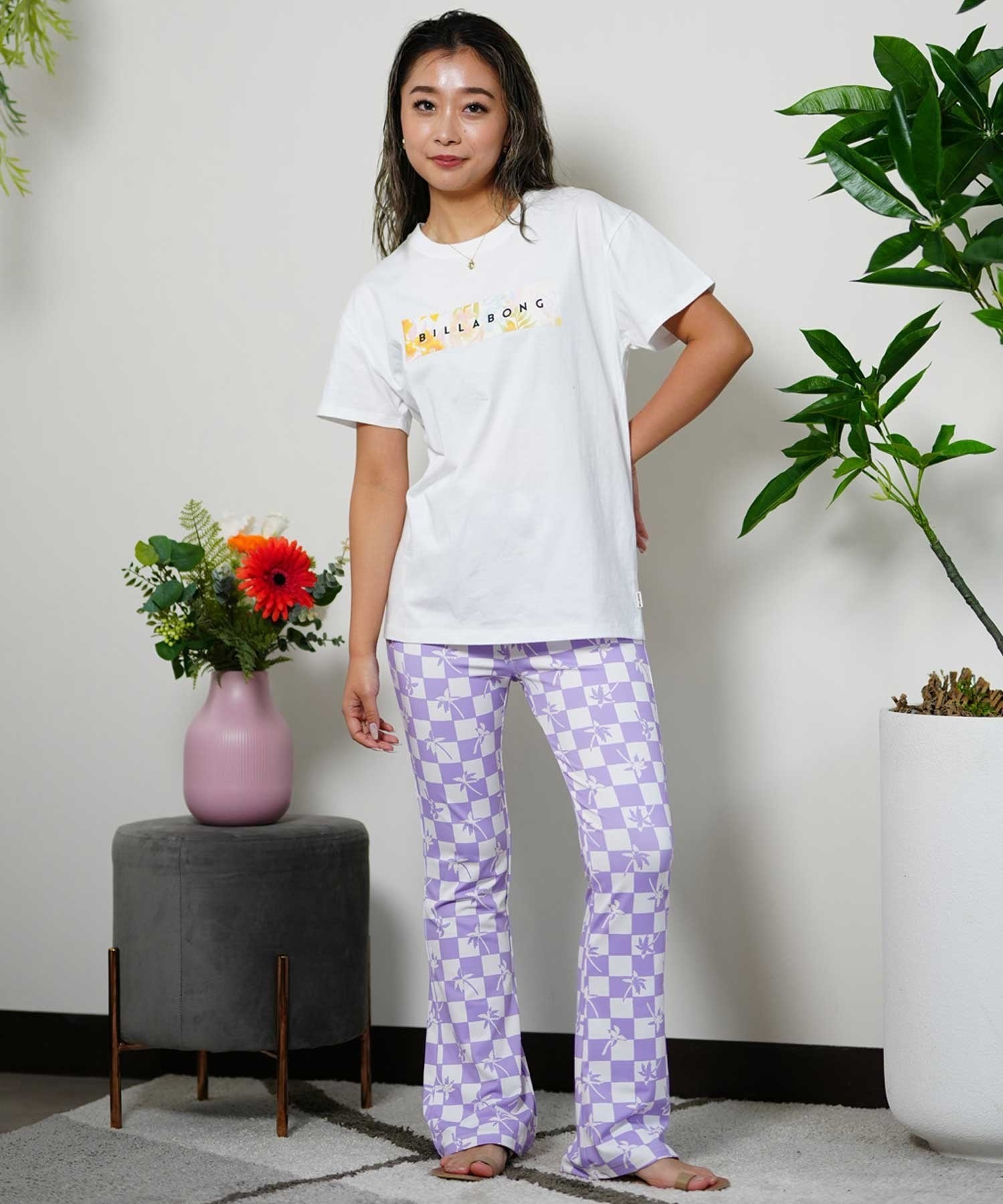 美品 Billabong ビブパンツ BILLABONG ビラボン COT BE013-702 レディース ロングパンツ