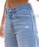 BILLABONG ビラボン STRAIGHT DAMEGE DENIM ストレート ダメージ デニム レディース ロングパンツ BE013-706(BLC-S)