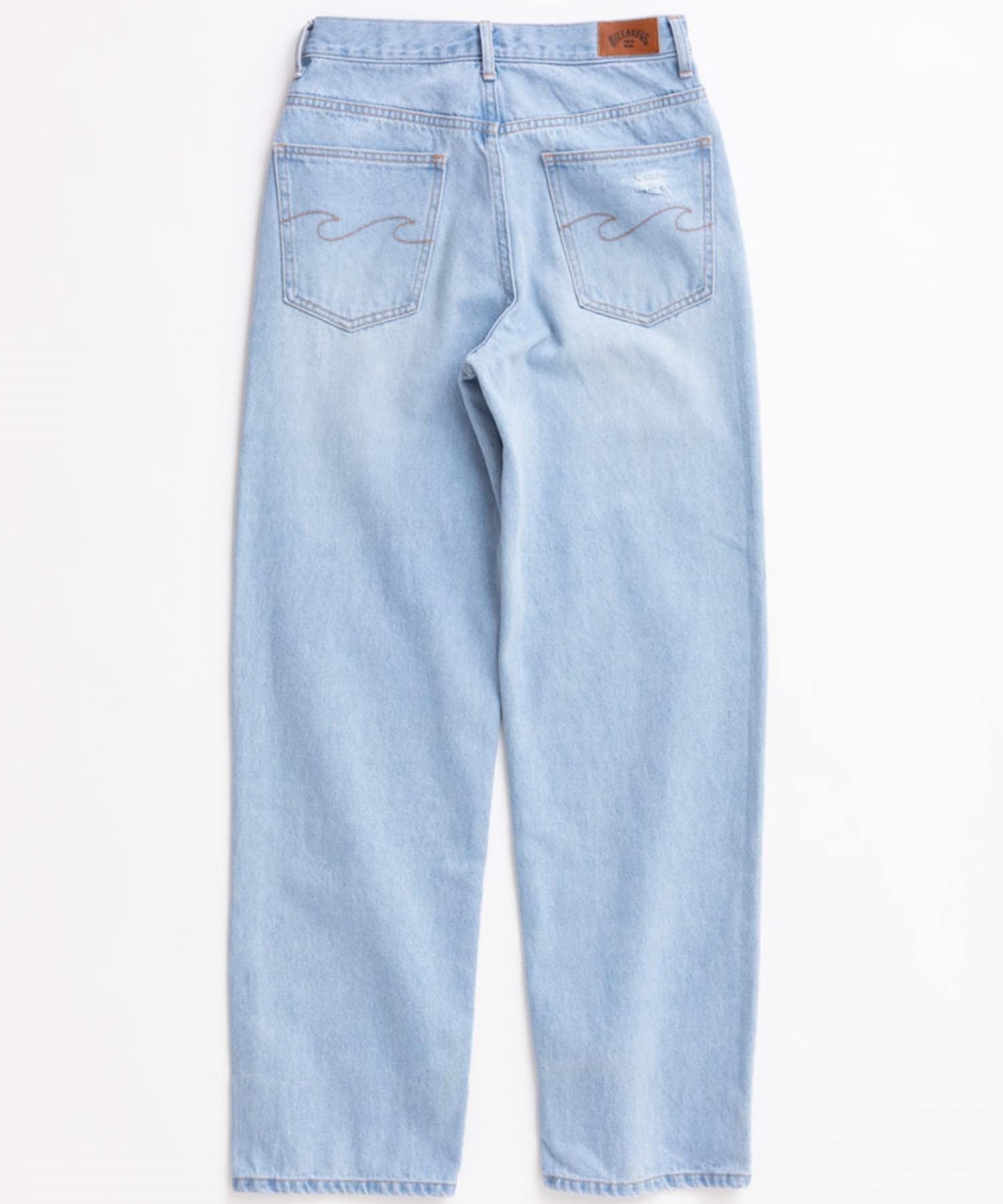 BILLABONG ビラボン STRAIGHT DAMEGE DENIM ストレート ダメージ デニム レディース ロングパンツ BE013-706(BLC-S)