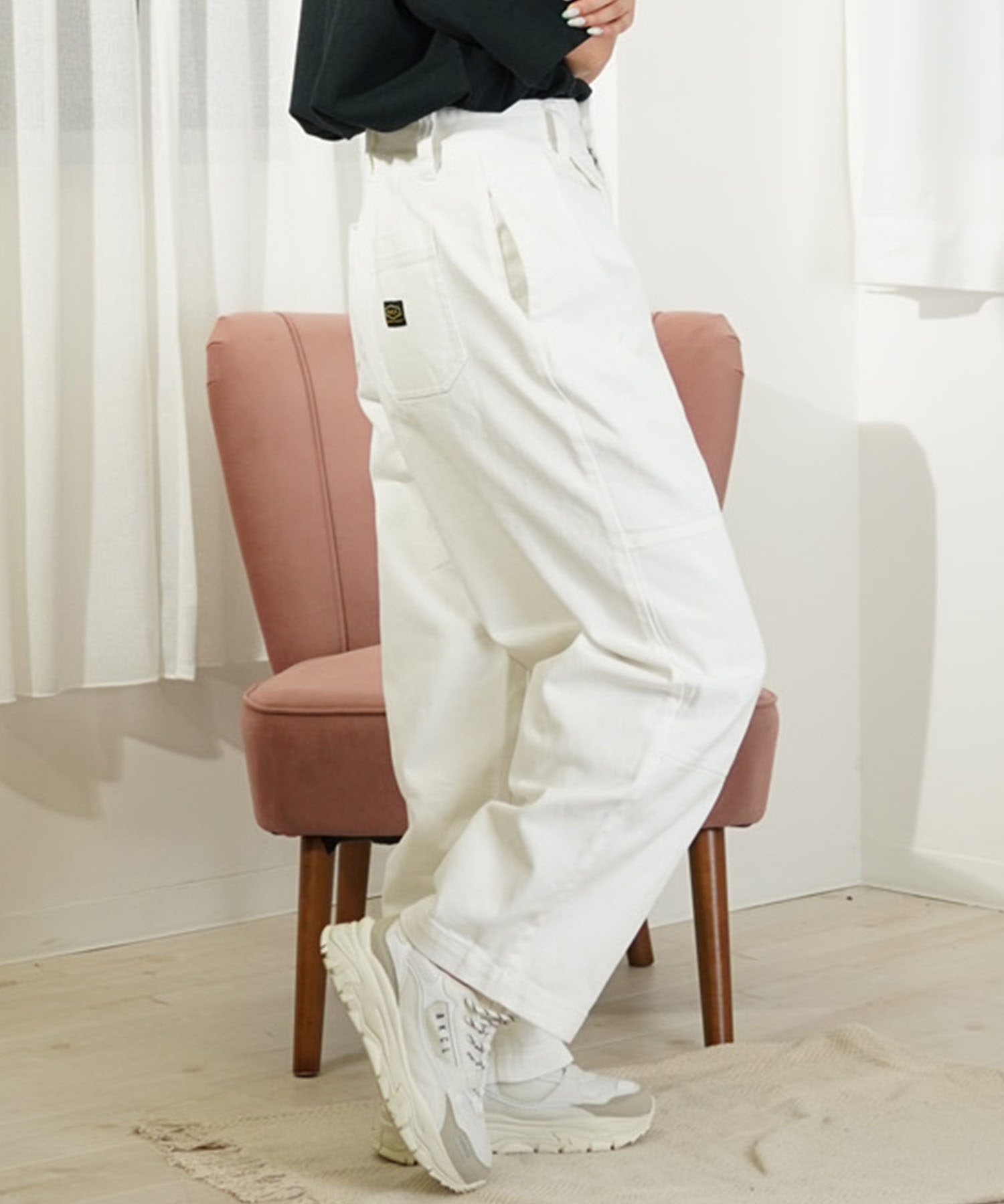 【クーポン対象】RVCA ルーカ RECESSION DOUBLE KNEE PANTS レディース ダブルニー ペインターパンツ ロングパンツ BE043-710(WHT-M)