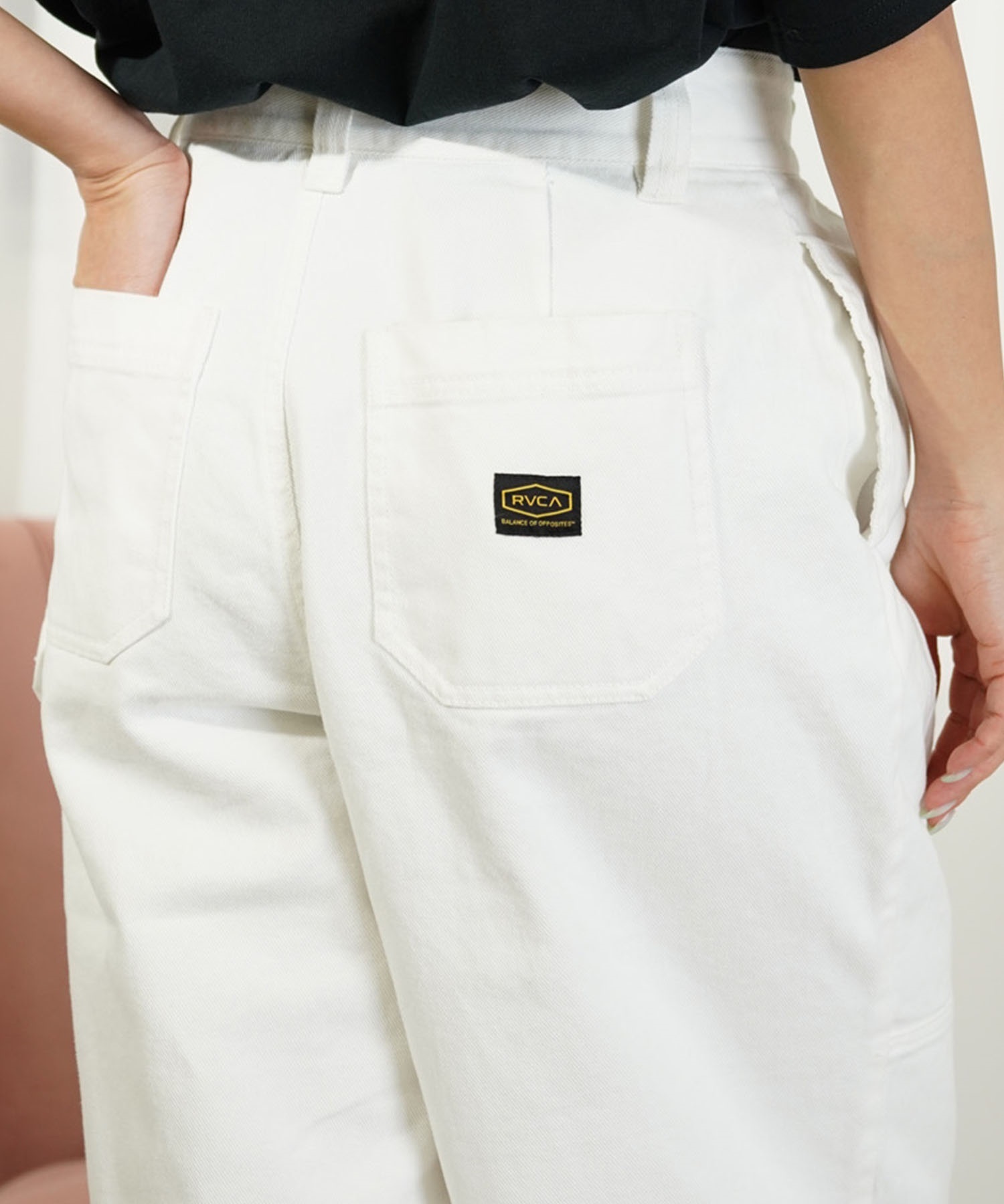 RVCA ルーカ RECESSION DOUBLE KNEE PANTS レディース ダブルニー ペインターパンツ ロングパンツ BE043-710(WHT-M)