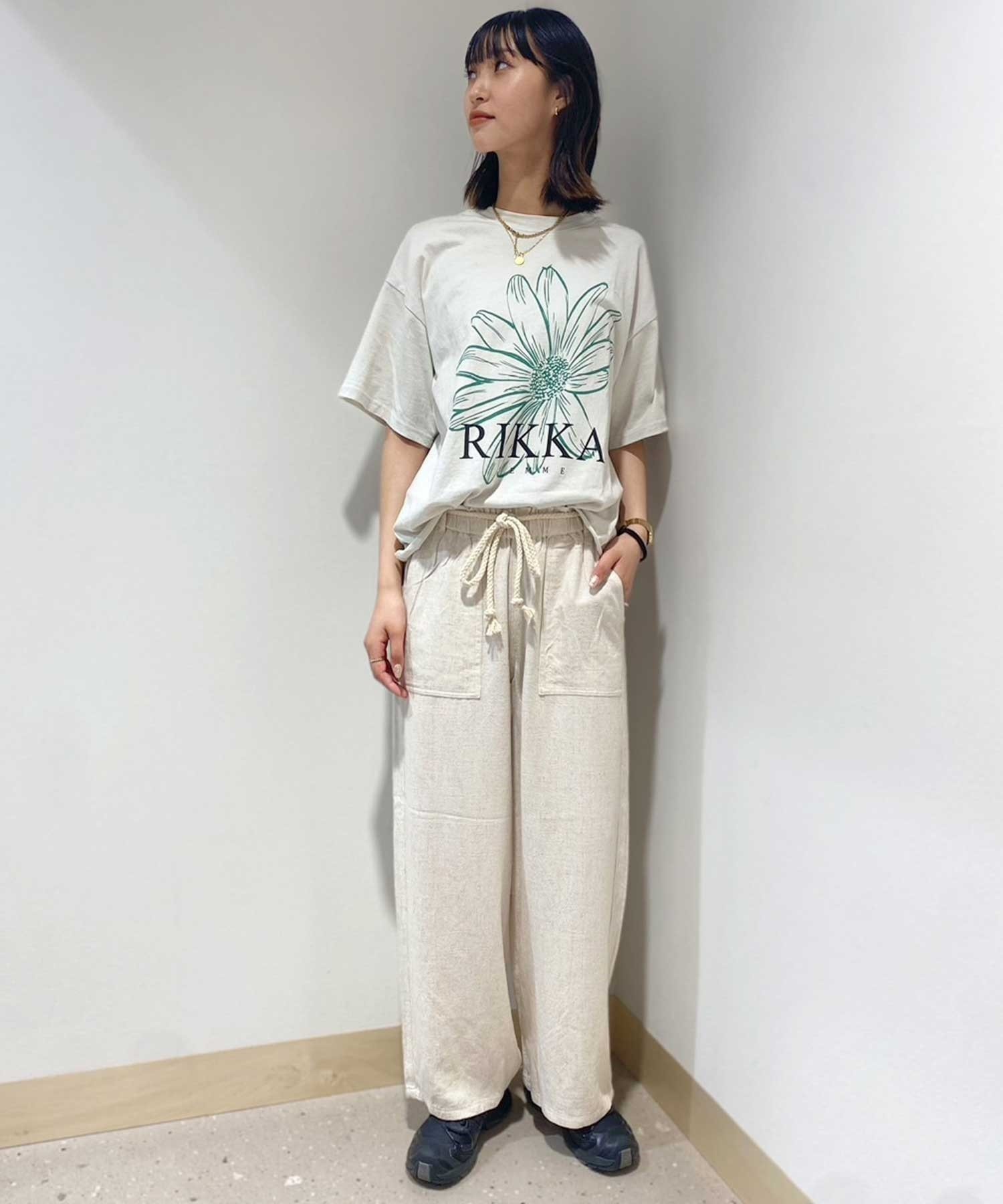 RIKKA FEMME リッカファム レディース ロンパン ロングパンツ リネン ストレートパンツ RF24SS19(GRY-FREE)