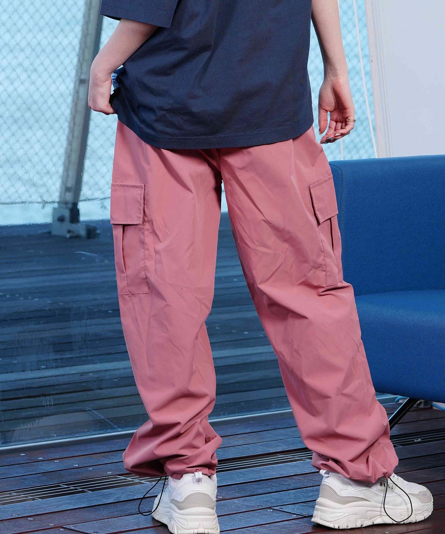 KOREA コリア レディース ナイロン カーゴパンツ ワイドルーズ