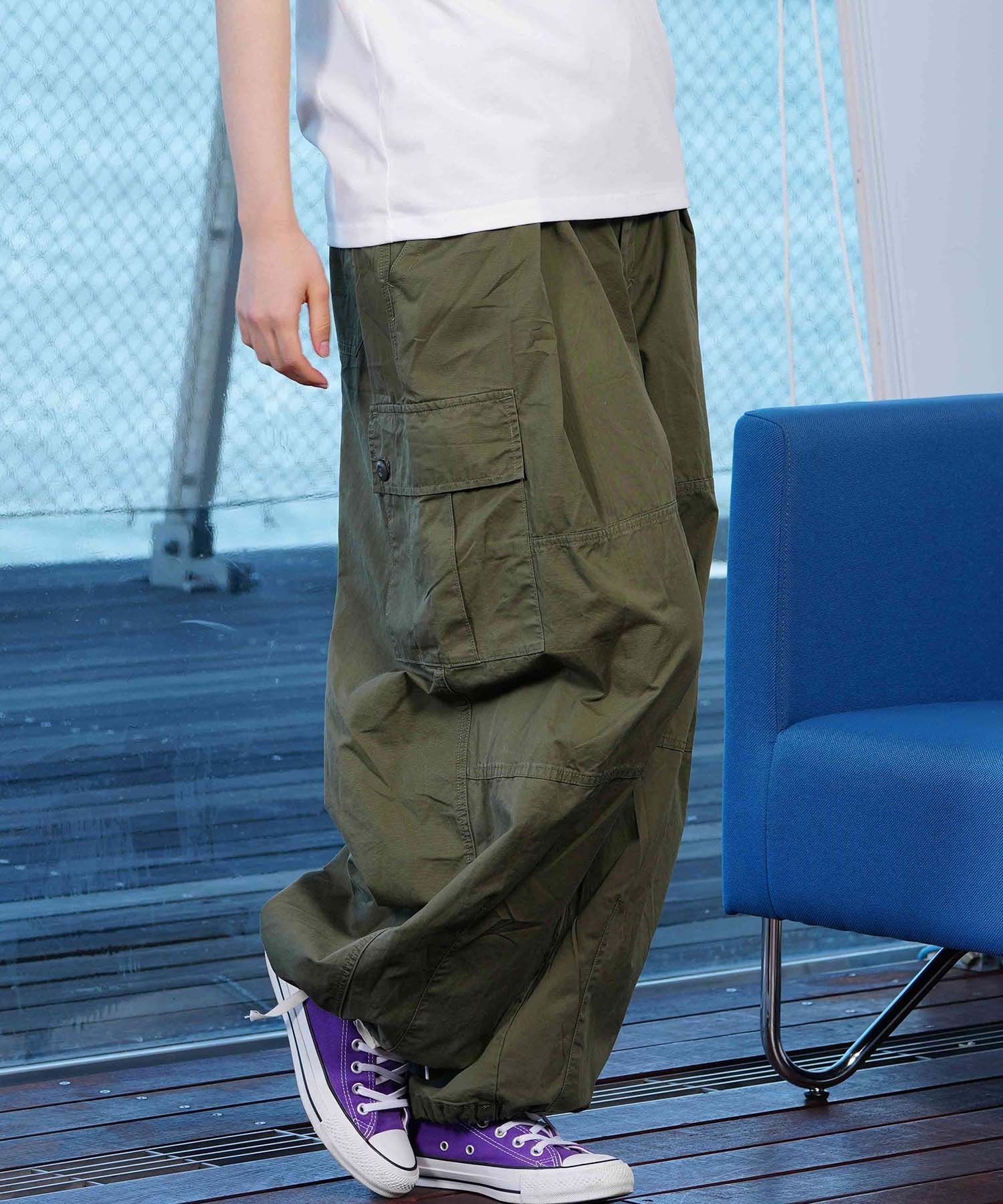 KOREA コリア レディース カーゴパンツ ワイドルーズシルエット 韓国