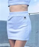 DC ディーシー レディース ショートスカート ミニスカート リブ ワンポイント 刺繍ロゴ セットアップ対応 LSK242302(BLK-S)