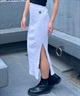 【クーポン対象】DC ディーシー レディース ロングスカート スリット リブ ワンポイント 刺繍ロゴ セットアップ対応 LSK242307(WHT-S)