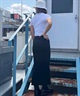 【クーポン対象】DC ディーシー レディース ロングスカート スリット リブ ワンポイント 刺繍ロゴ セットアップ対応 LSK242307(WHT-S)