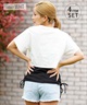 Beach Queen ビーチクイーン 水着 レディース 体型カバー 水陸両用 ラッシュTシャツ付き4点セット 393570(BLK-7)