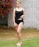Beach Queen ビーチクイーン 水着 レディース 体型カバー 水陸両用 ラッシュTシャツ付き4点セット 393570(BLK-7)