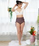 Beach Queen ビーチクイーン 水着 レディース ハイウエストショーツ フロントリングフリルブラ 393630 ムラサキスポーツ限定(WHT-9)
