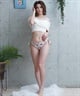 LAETITIA レリッタ 水着 レディース  オフショルダー 花柄 ショートパンツ 3点セット 441401(WT-9)